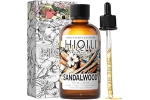 HIQILI Sandalwood Fragrance Oil for Home Diffuser, Luxury Hotel Scent, Perfect for DIY Candle & Soap Making, Add to Body Lotion - 1 Fl Oz