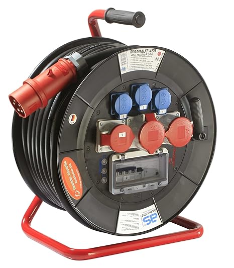 as - Schwabe 26103 PROFI-Trommel'MAMMUT 460', 40m H07RN-F 5G6, schwarz, IP44 Gewerbe, Baustelle