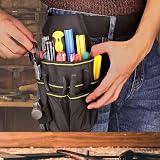 BAIGIO Small Tool Pouch Canvas Belt Bag with Adjustable Strap for DIY view 7