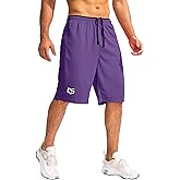 G Gradual Men's Basketball Shorts with Zipper Pockets Lightweight Quick Dry 11" Long Shorts for Men Athletic Gym