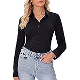 siliteelon Button Down Shirts for Women Slim fit Long Sleeve Stretch Dress Shirts Work Shirt Wrinkle Free Office Blouses