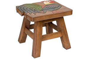 SEA ISLAND IMPORTS, INC. Sea Island Imports Rooster Design Hand Carved Acacia Hardwood Decorative Short Stool