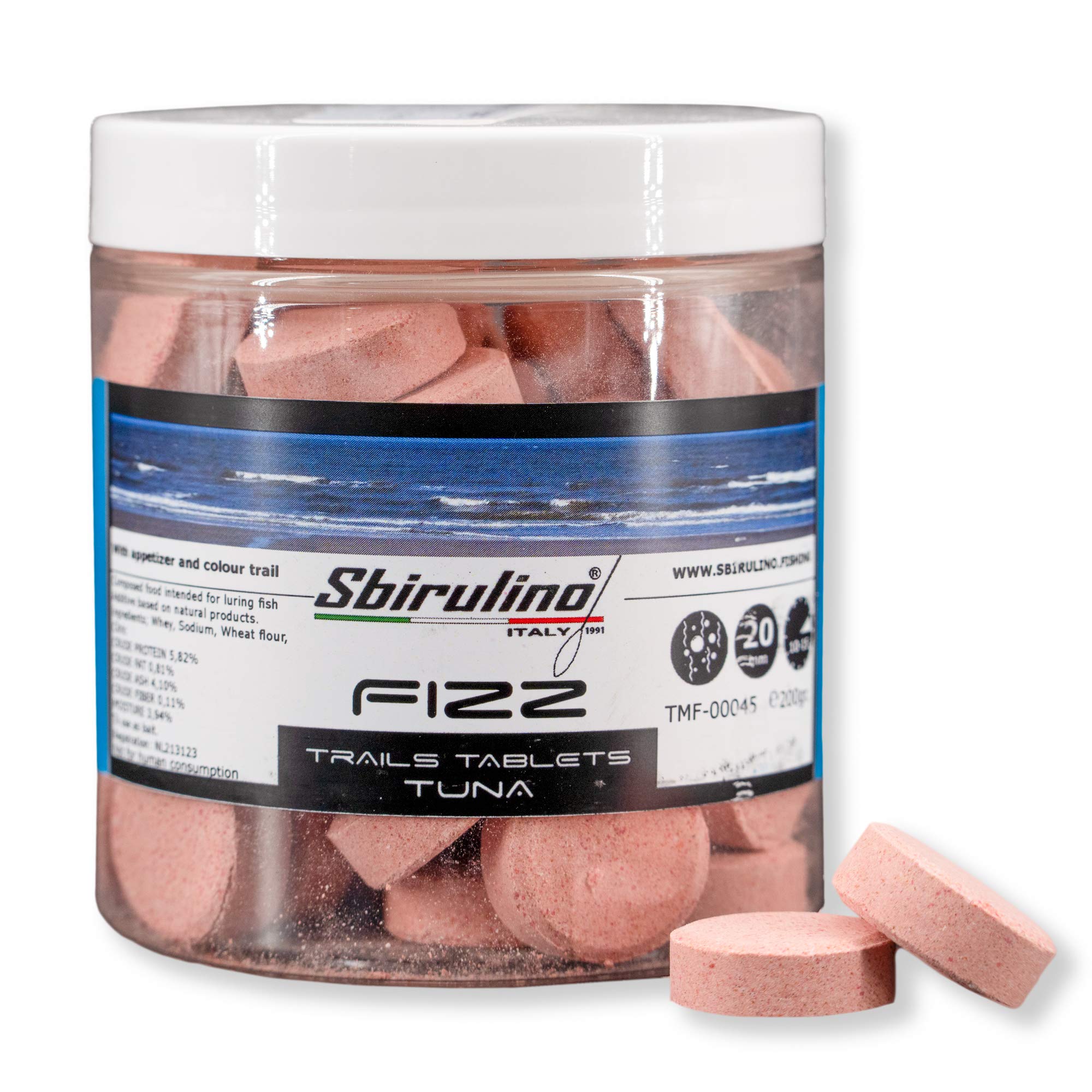 Sbirulino Effervescent tablets for sea fishing Ø20, 200gr red tuna