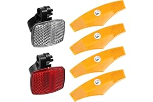 X AUTOHAUX 6pcs Bicycle Front Rear Reflector Kit Mountain Bike Safety Warning Reflectors Bike Wheel Spoke Reflectors Accessor