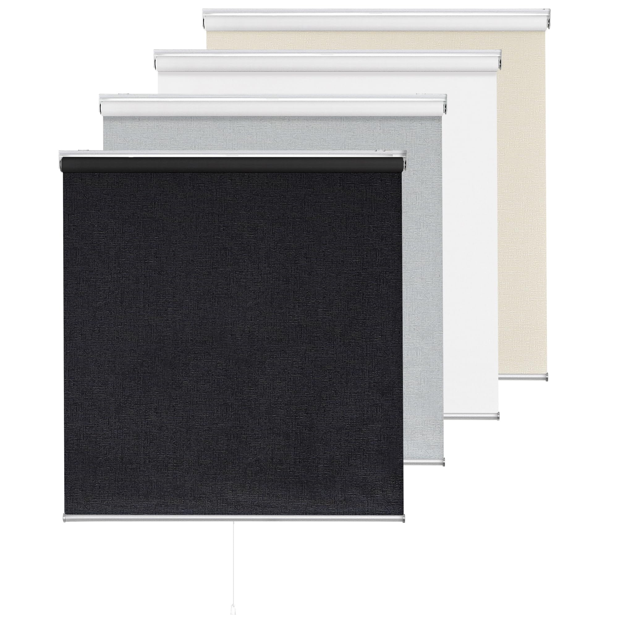 Photo 1 of *****BRAND NEW ITEM***** ChrisDowa Cordless Blackout Roller Shade with Spring System Room Darkening UV Protection Jacquard Fabric Blackout Blinds for Indoor Window Shades Pull Down for Home and Office, Black, 56" W x 72" H