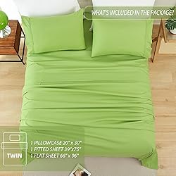 Twin Sheet Set - 3 Piece Soft Breathable Bed Sheets