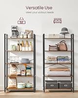 VASAGLE 5-Tier Bookshelf 30 x 80 x 153 cm Industrial Rustic Brown Black view 7