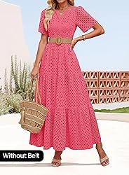 ZESICA Women's 2025 Summer Short Sleeve Maxi Dress