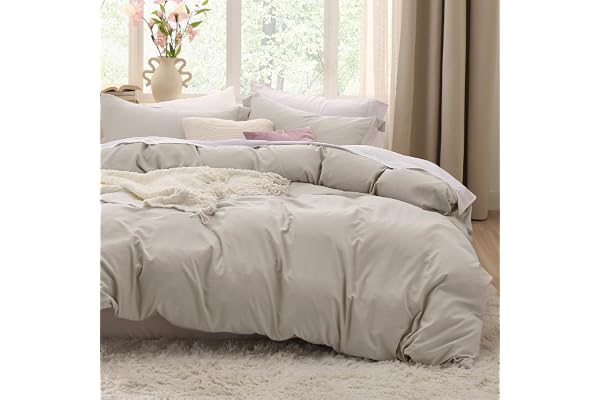 Bedsure Duvet Cover King Size - 3 Pieces Prewashed Cotton-Like Extra Soft Bedding Set, Includes 1 Duvet Cover 104x90 Inches w
