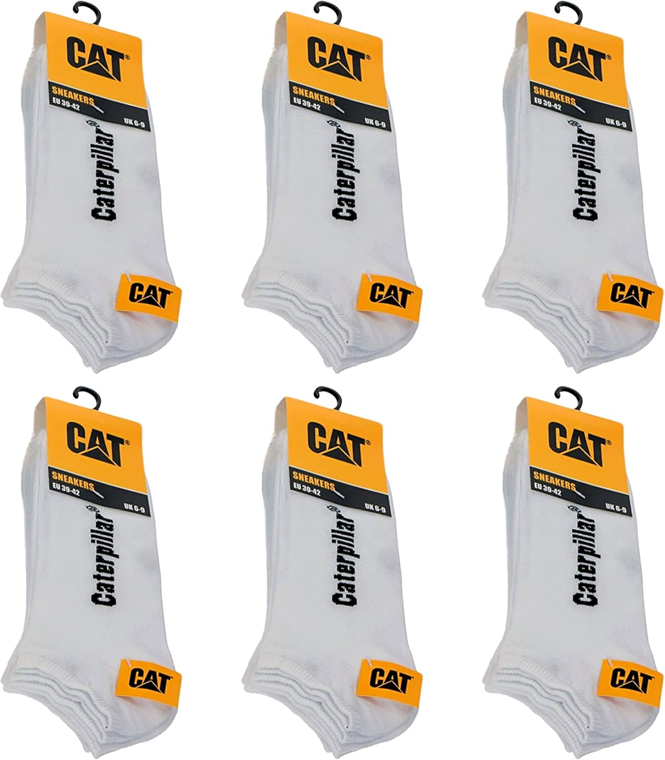 Caterpillar 18 Paar Herren Damen Kurze Socken Sneakers Weiss oder