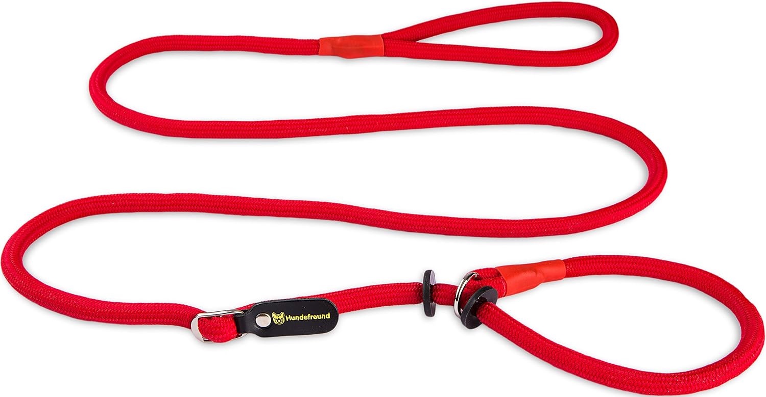 Hundefreund Slip Lead 200 cm (6.5 ft) | Red Moxon Retriever leash | Lightweight Lead and Collar in one | Ideal for Agility - Image 5
