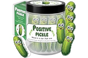 KATINAT Positive Pickle Jar, 60 Inspirational Affiramtion Cards, Emotional Support Pickle Gift, Stocking Stuffers for Teen Girls, Christmas Gifts for Women, White Elephant Gifts, Teen Girl Gift Trendy Stuff