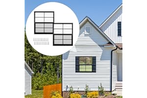 MHirmosy 2 Pack Shed Windows, 24'' x 27'' Household Windows with Tempered Glass and Fiberglass Screen for Shed, Flush Mount Sliding Window for Chicken Coop, Playhouse, Garage, Black