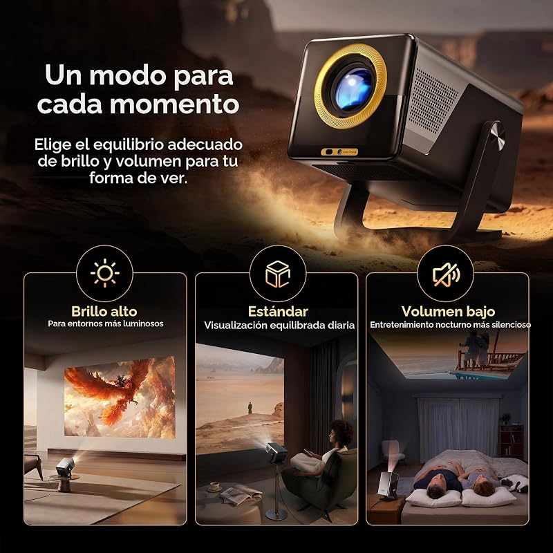 Google TV Proyector Portatil con Netflix, 938 ISO, Soporte 4K, Dolby 20W — foto 7 de 8
