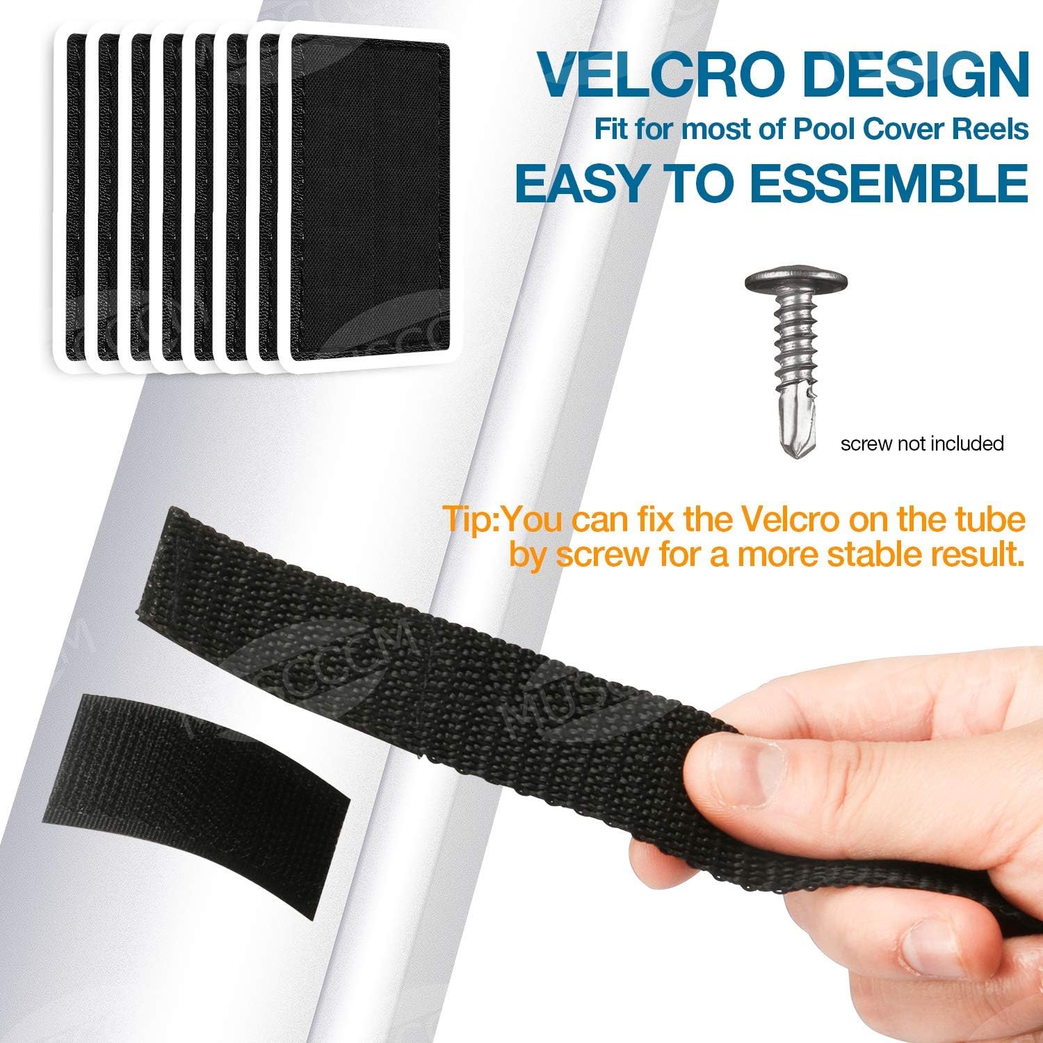 muscccm Pool Solar Cover Reel Attachment Kit, 24 Pcs Pool Solar Cover Reel Straps Solar Blanket Straps Kit for In-ground Swimming Pool : Garden & Outdoor