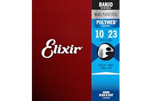 Elixir Strings Banjo Strings, 5 String, Medium POLYWEB Coating