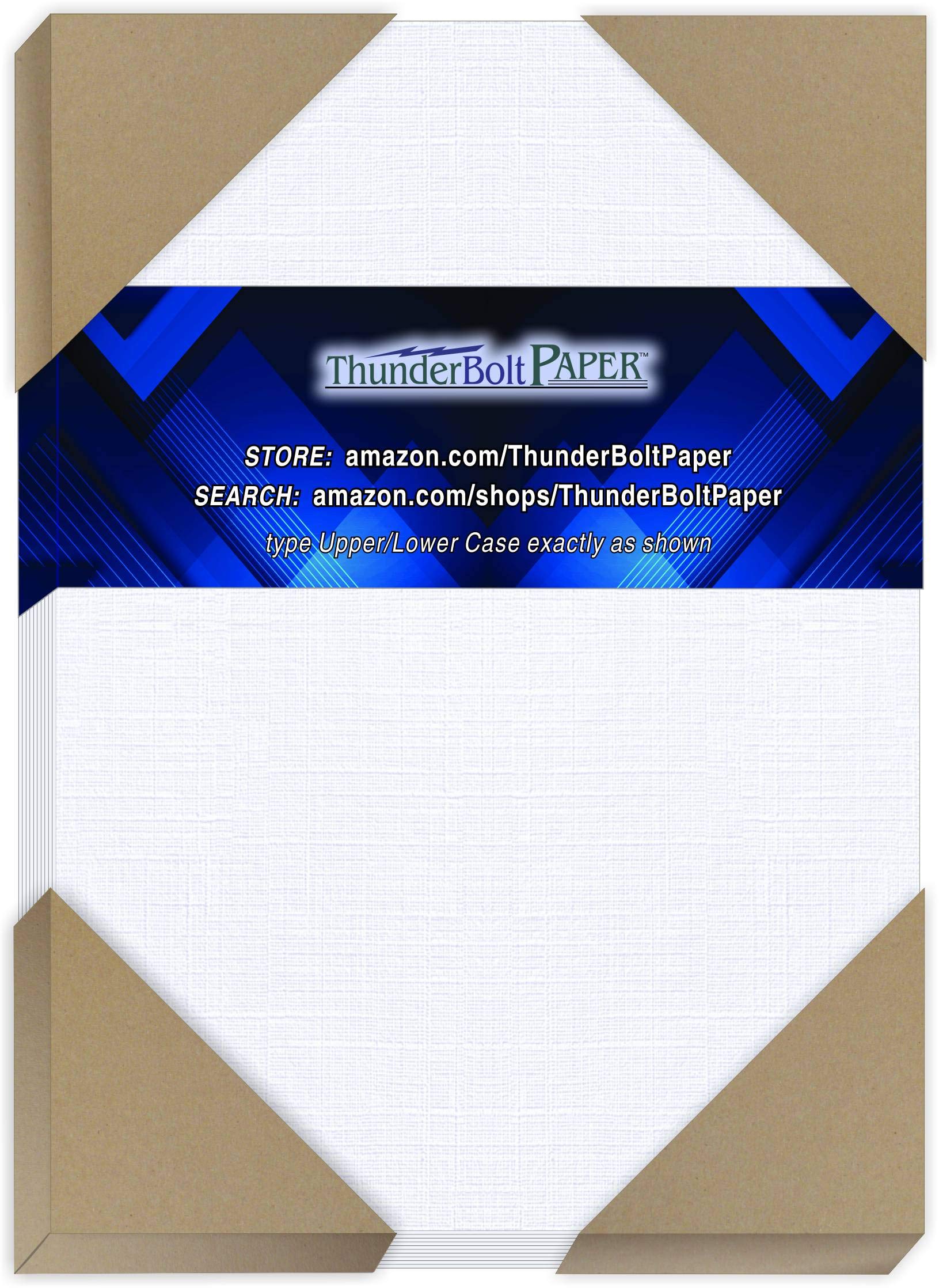 300 Bright White Linen 80# Cover Paper Sheets - 5" X 7" (5X7 Inches) Photo|Card|Frame Size - 80 lb/P