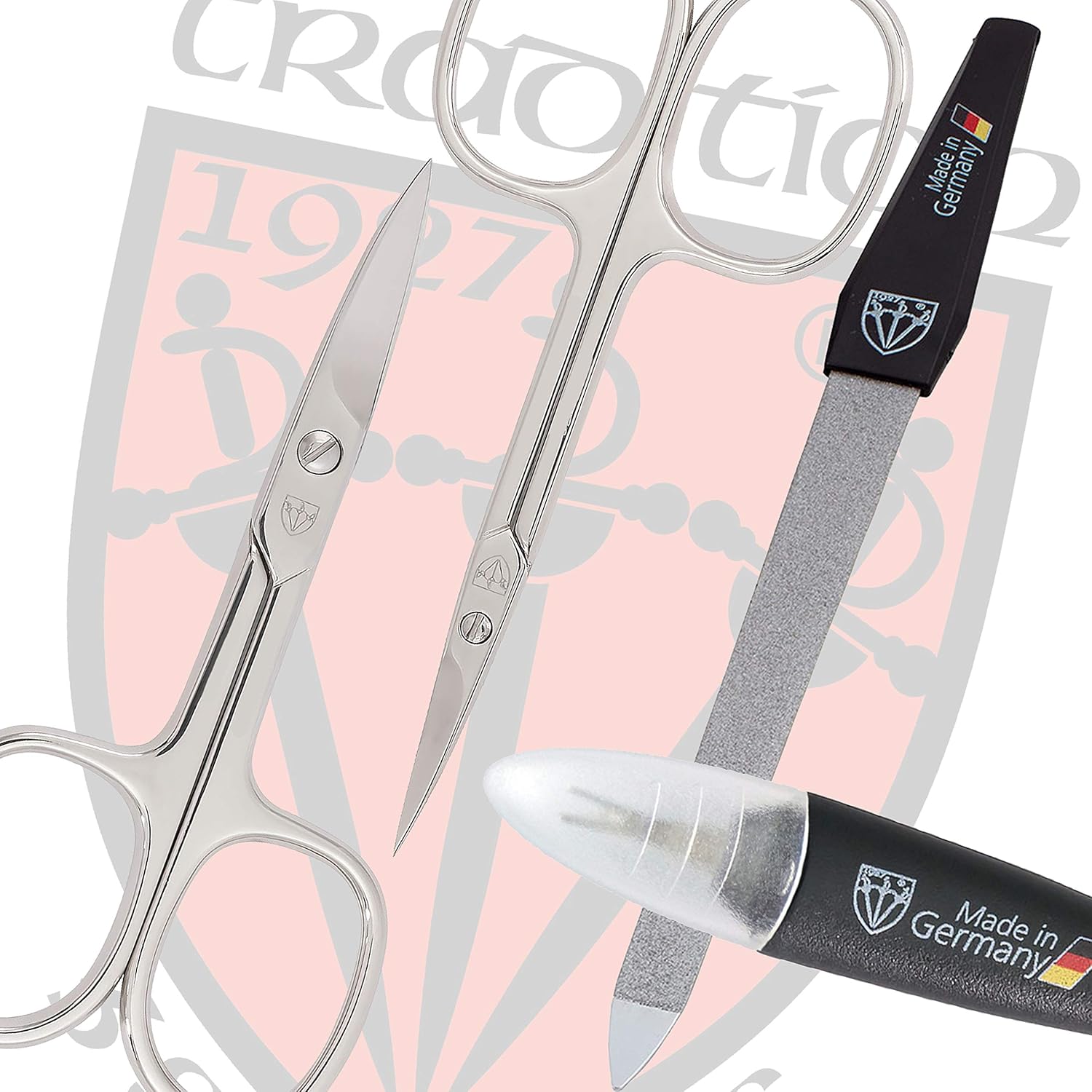 3 Swords Germany - brand quality 10 piece manicure pedicure grooming kit set for professional finger & toe nail care scissors clipper fashion leather case in gift box, Made by 3 Swords (03614) : Beauty