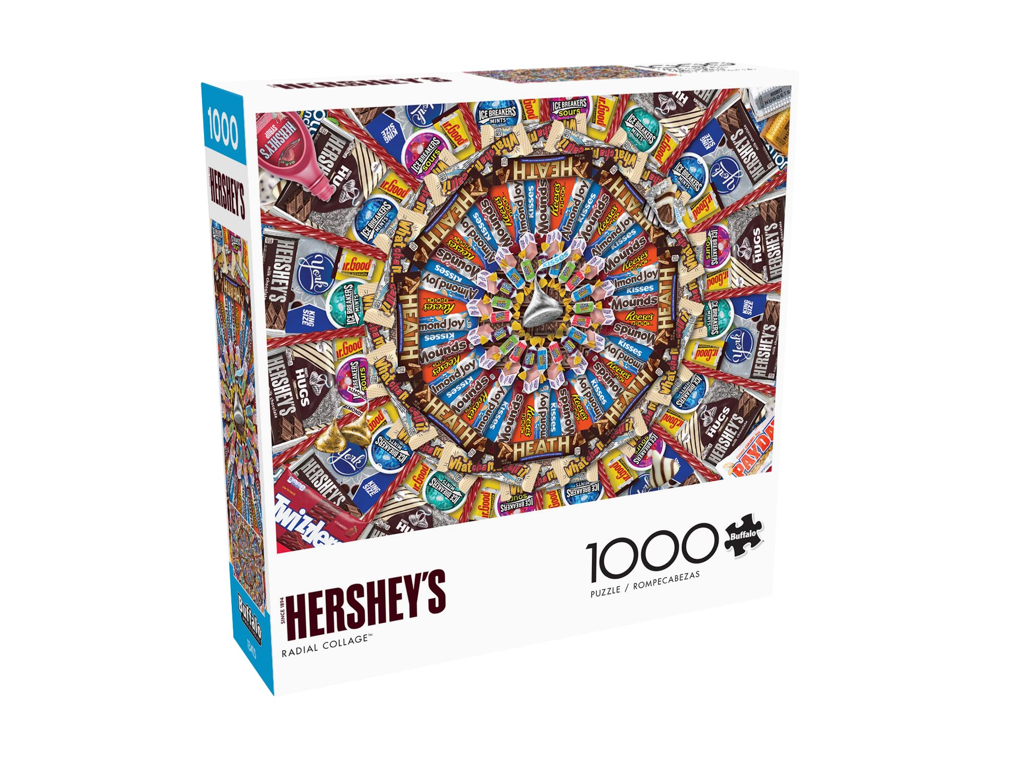 Buffalo Games - Hershey - Hershey Radial Collage - 1000 Piece Jigsaw Puzzle for Adults Challenging Puzzle Perfect for Game Nights - Finished Puzzle Size is 26.75 x 19.75