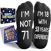 HAPPYPOP Birthday Gift for Men - Socks for 80 90 Year Old Man, Elderly with Greeting Card