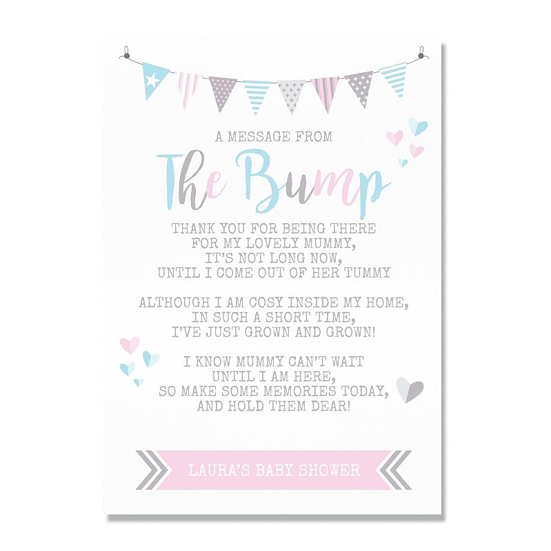 Personalised Baby Shower"A Message From The Bump" Poem Table Sign (BS1 ...