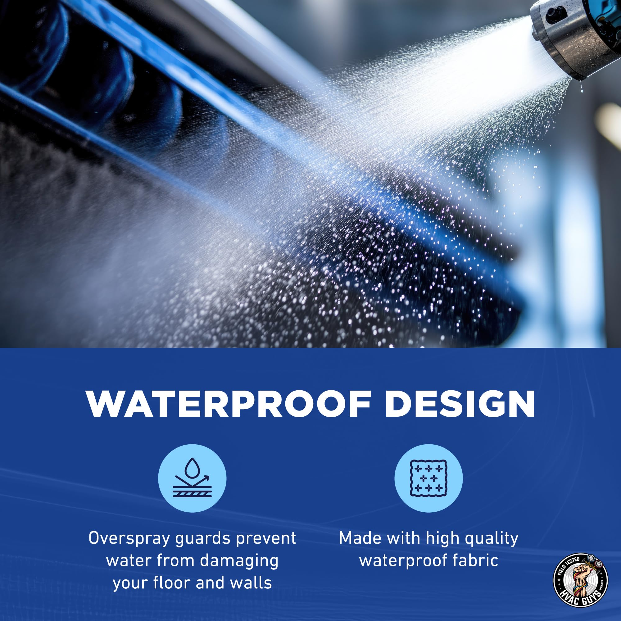 Mini Split Cleaning Bag | 360 Waterproof Design | Fits Systems 27in - 39in Long | Mini Split Cleaning Kit Includes Overspray Guards and Drain Hose