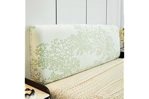 CSYBYW Stretch Headboard Covers Full Queen King Size Bed Headboard Slipcover Jacquard Bed Head Cover Dustproof Protector for Upholstered Wood Headboard Cover(Green,47 in/120 cm)