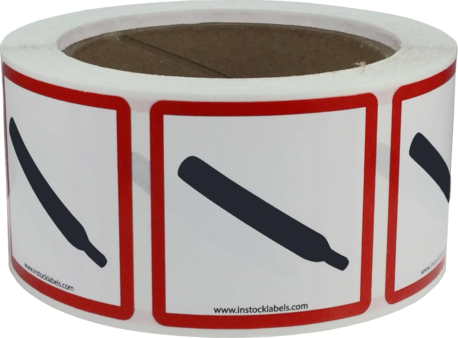 GHS Pictogram Labels Gas Cylinder 2 x 2 Inch Square 500