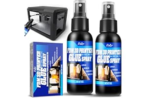 3D Printer Adhesive - 3D Print Glue Spray, Perfect First Layer Adhesion, Prevents Warping on Heated Print Bed, Easy Removal f