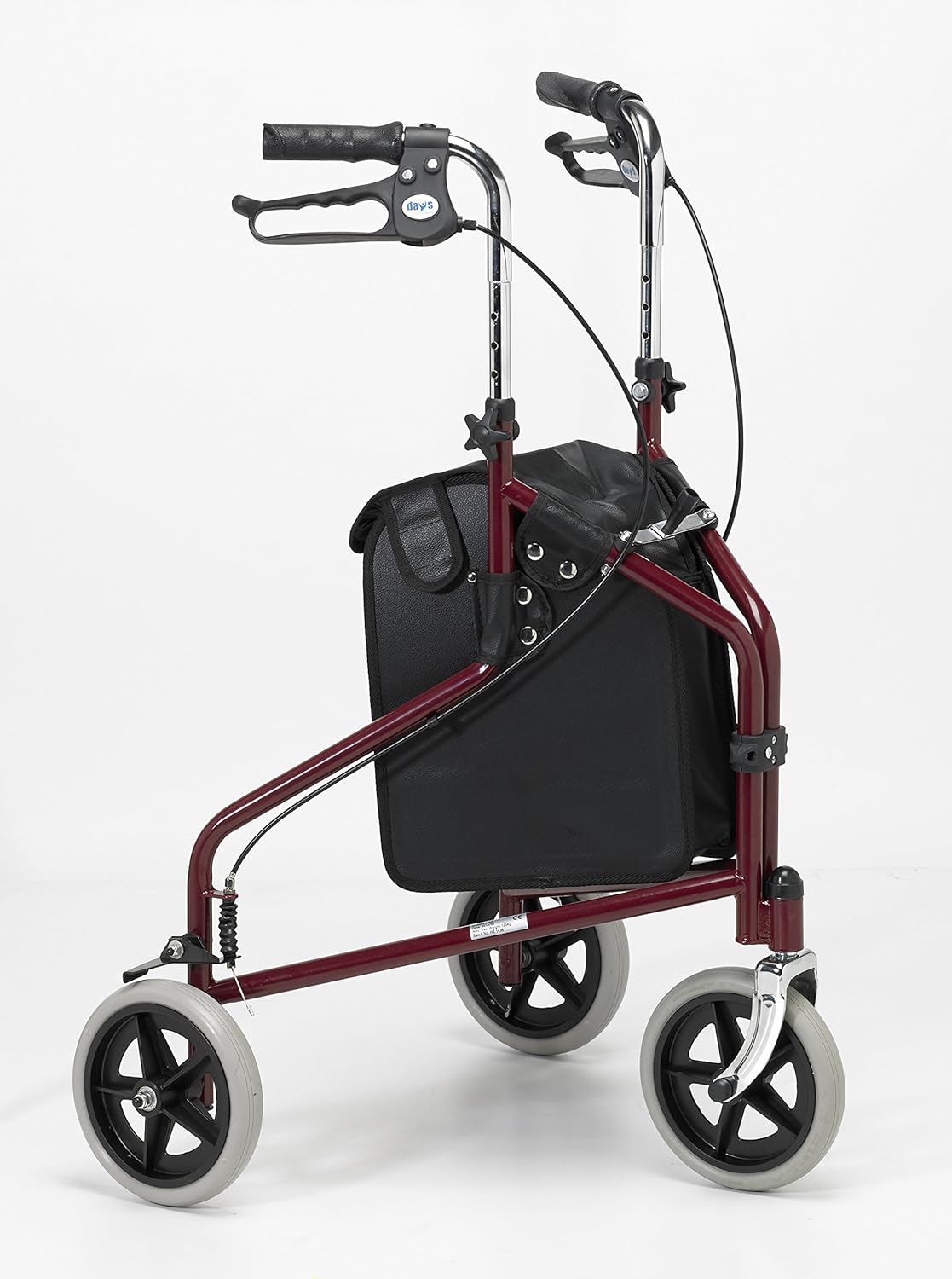 Days Tri Wheel Folding Walker with Loop and Lockable Brakes, Mobility Aid, Easy to Manoeuvre & Height Adjustable - Image 4