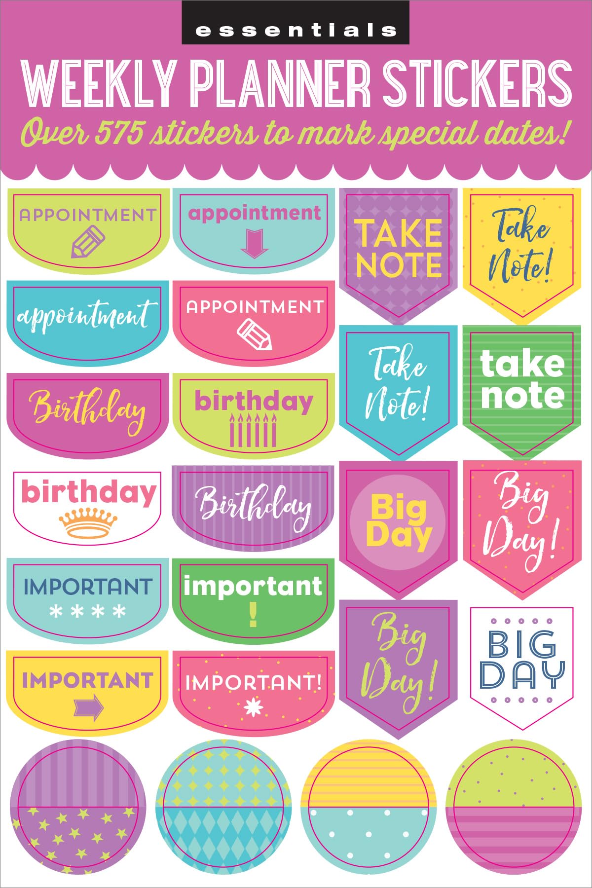 Peter Pauper Press Essentials Weekly Planner Stickers (Set Of 575 Stickers)