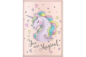 Quttie Passport Cover for Kids, Women and Men, Cute Travel Passport Holder (Cartoon Unicorn)