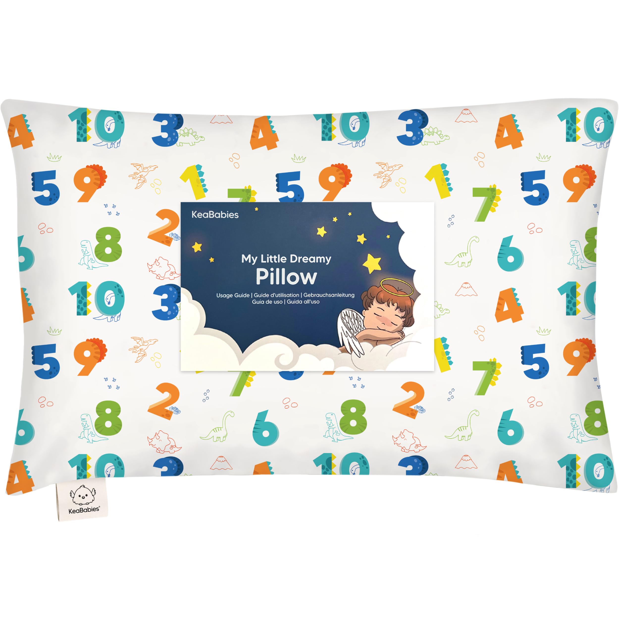 Photo 1 of Toddler Pillow with Pillowcase - 13x18 My Little Dreamy Kids Travel Bed Pillows for Sleeping, Organic Cotton Small Pillowcase, Soft & Breathable, Machine Washable, Toddlers 2-5 Years Old (Dino123)