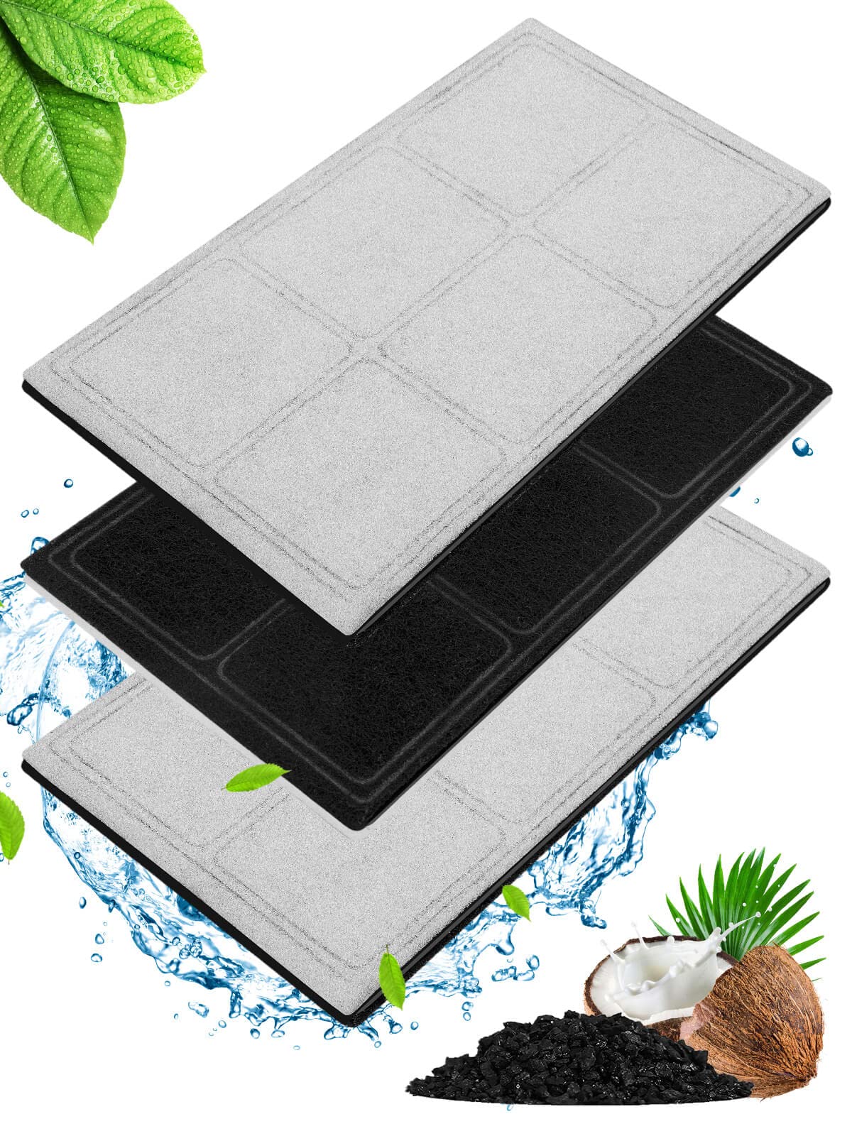 Replacement Drinkwel Filter for Drinking, Cat Water Fountain Filters,Pet Dog Fountain Filters with Active Carbon 3Packs