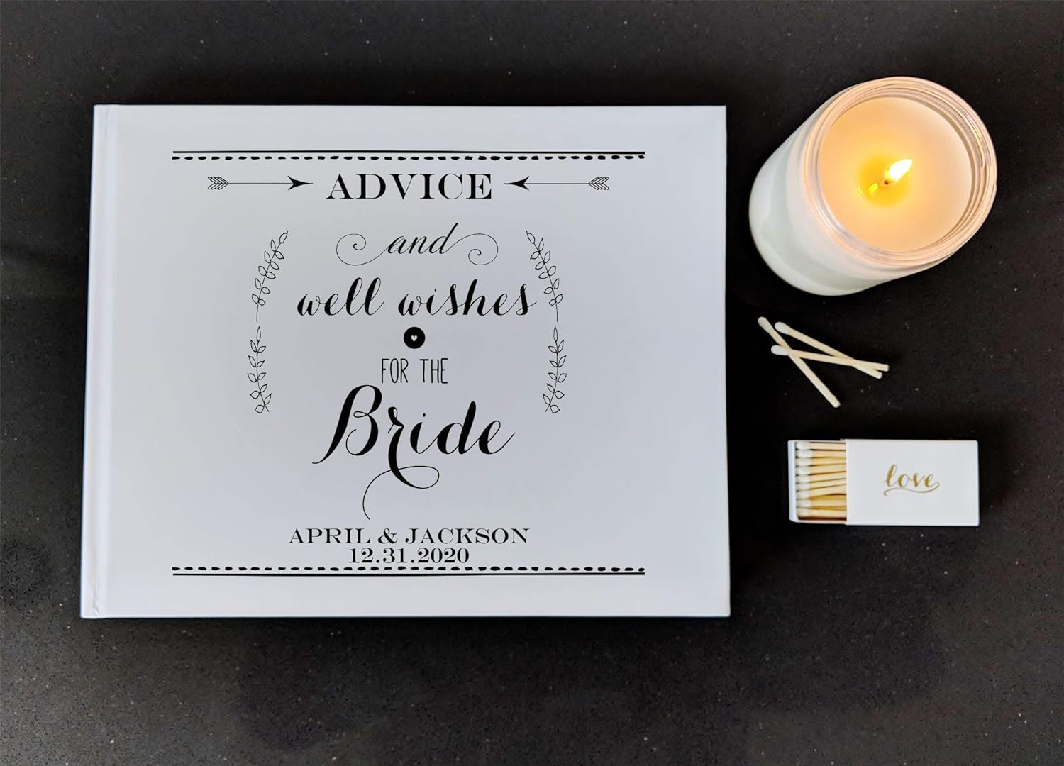 Custom Bridal Shower Guest Book Advice Book for Brides Well