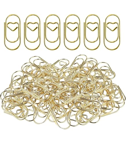 200 Mini Trombones Dorés En Forme De Cœur - Bureau, Décoration, Mariage