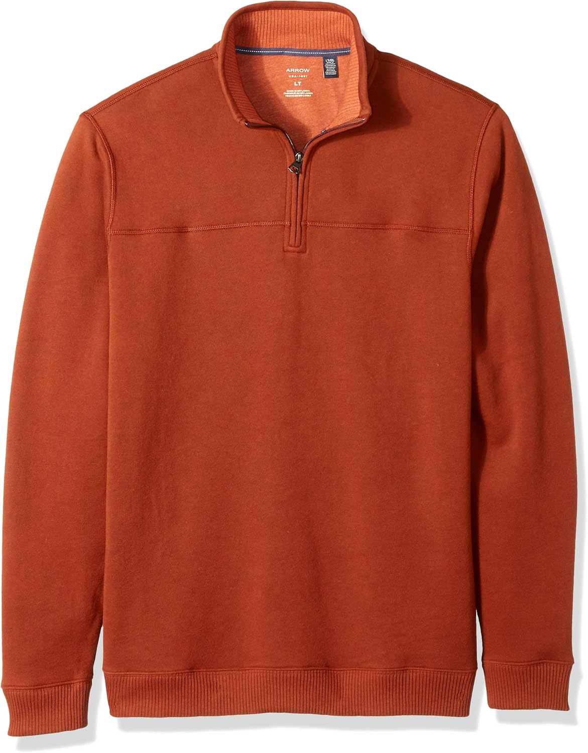 Arrow 1851 Men's Big and Tall Saranac Long Sleeve 1/4 Zip Sueded Fleece Pullover: Clothing