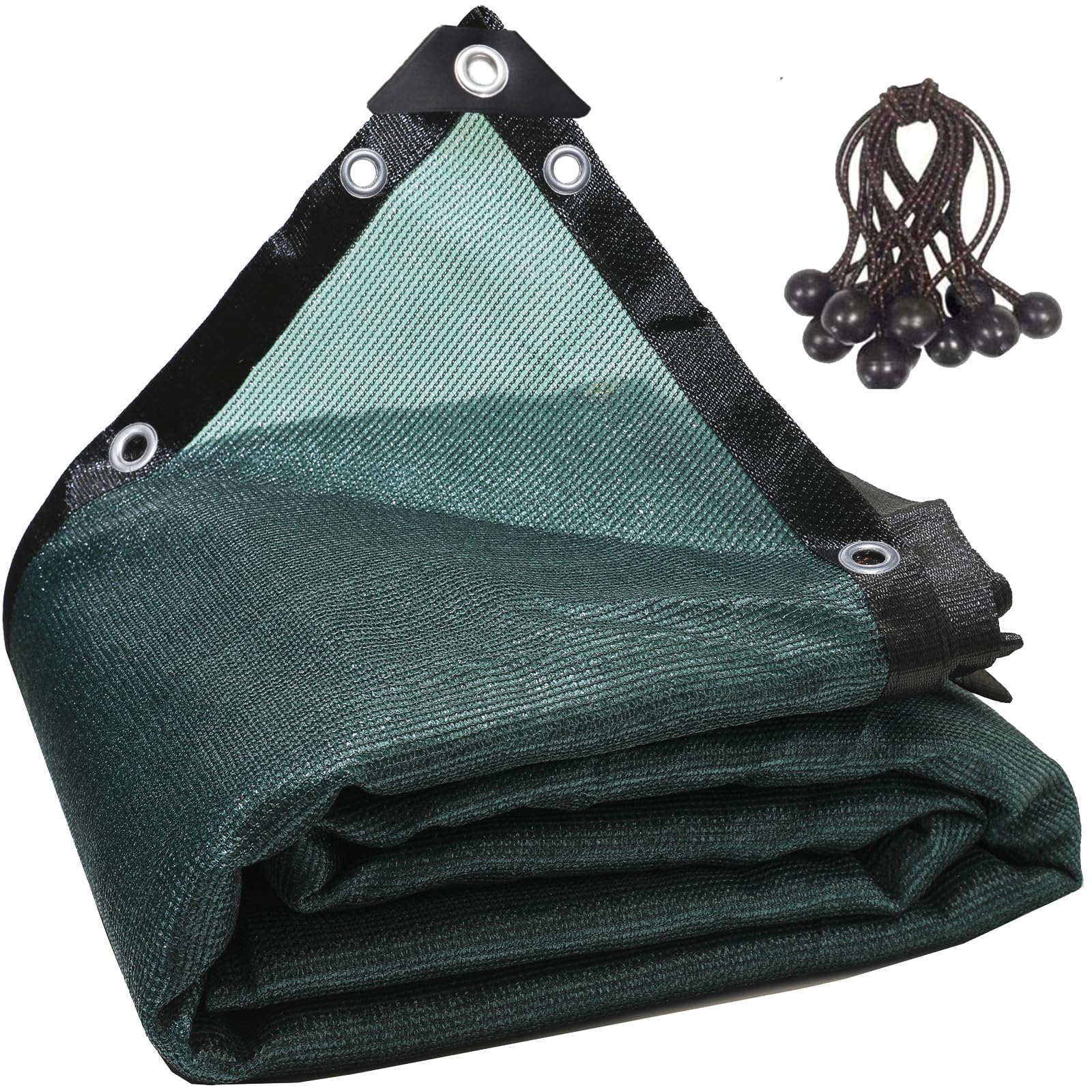 Photo 1 of rlsclngst 90% Green Shade Cloth,20ft x 20ft High Density Fabric Shade Sun Shade Cloth Shade Mesh Canopy Taped Edge with Grommets for Garden Patio, Bungee Balls Ropes Included
