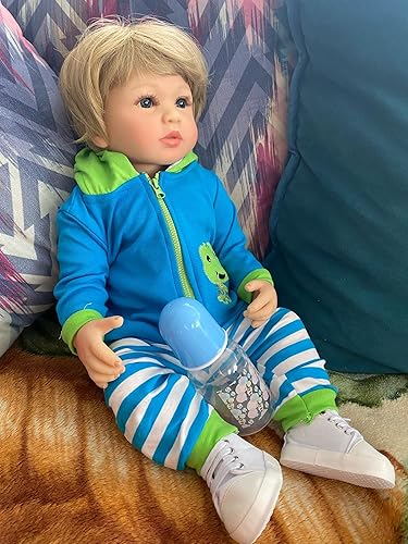 Reborn Baby Dolls Boy Full Silicone Body Open Eyes Look Real Life