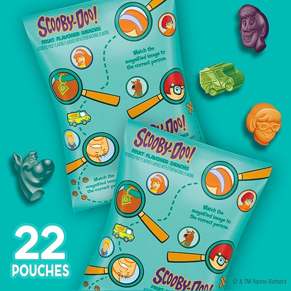 SCOOBY-DOO FRUIT FLAVORED SNACKS, GLUTEN FREE, KIDS SNACKS, VALUE PACK, 22 CT, 17.6 OZ