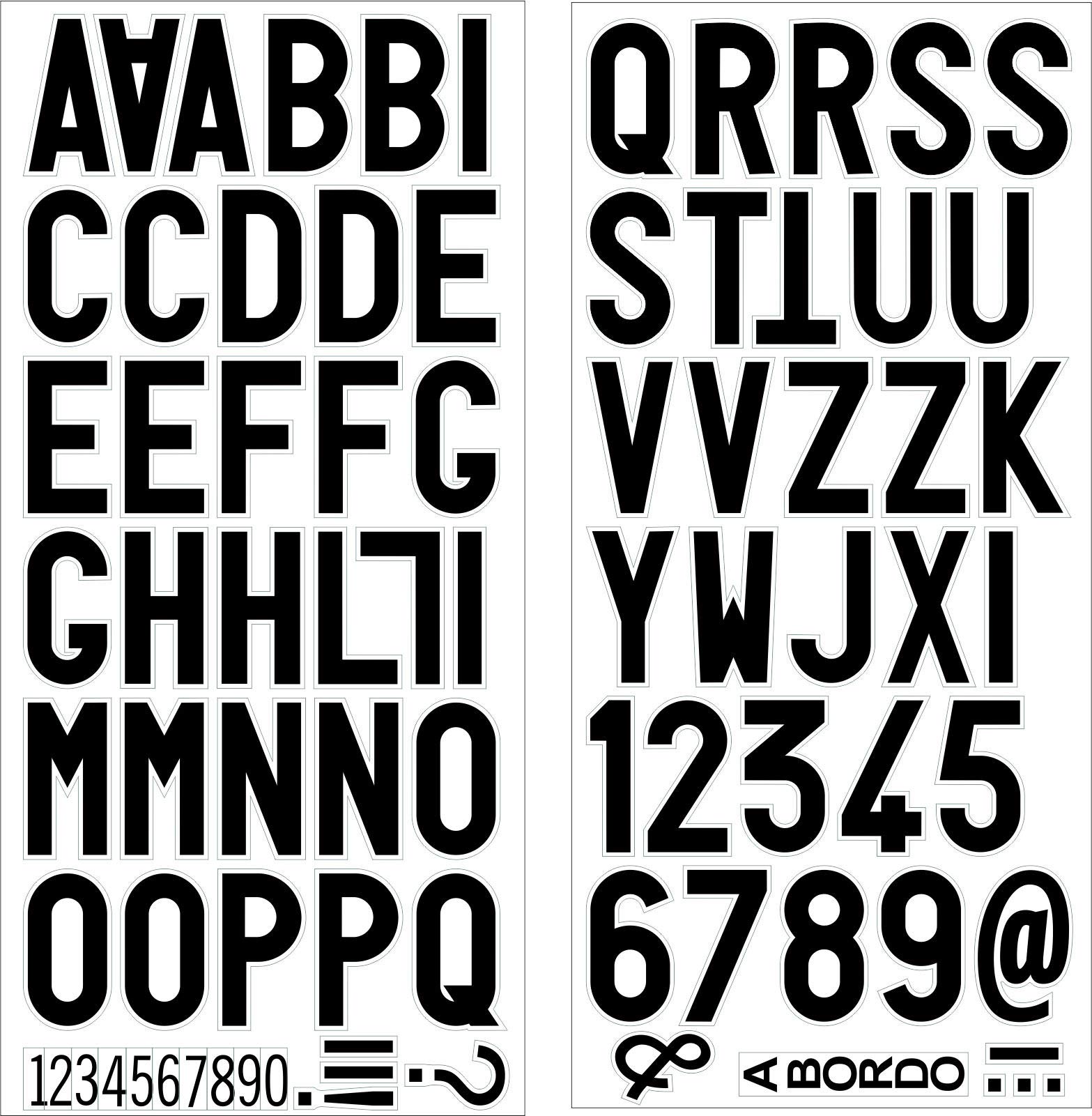 Quattroerre 1221 Mixed Letter Kit, Set of 80 Pieces, Black