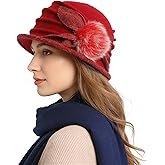 Women Vintage Felt Bucket Hat Winter Wool Dress Beret Hat