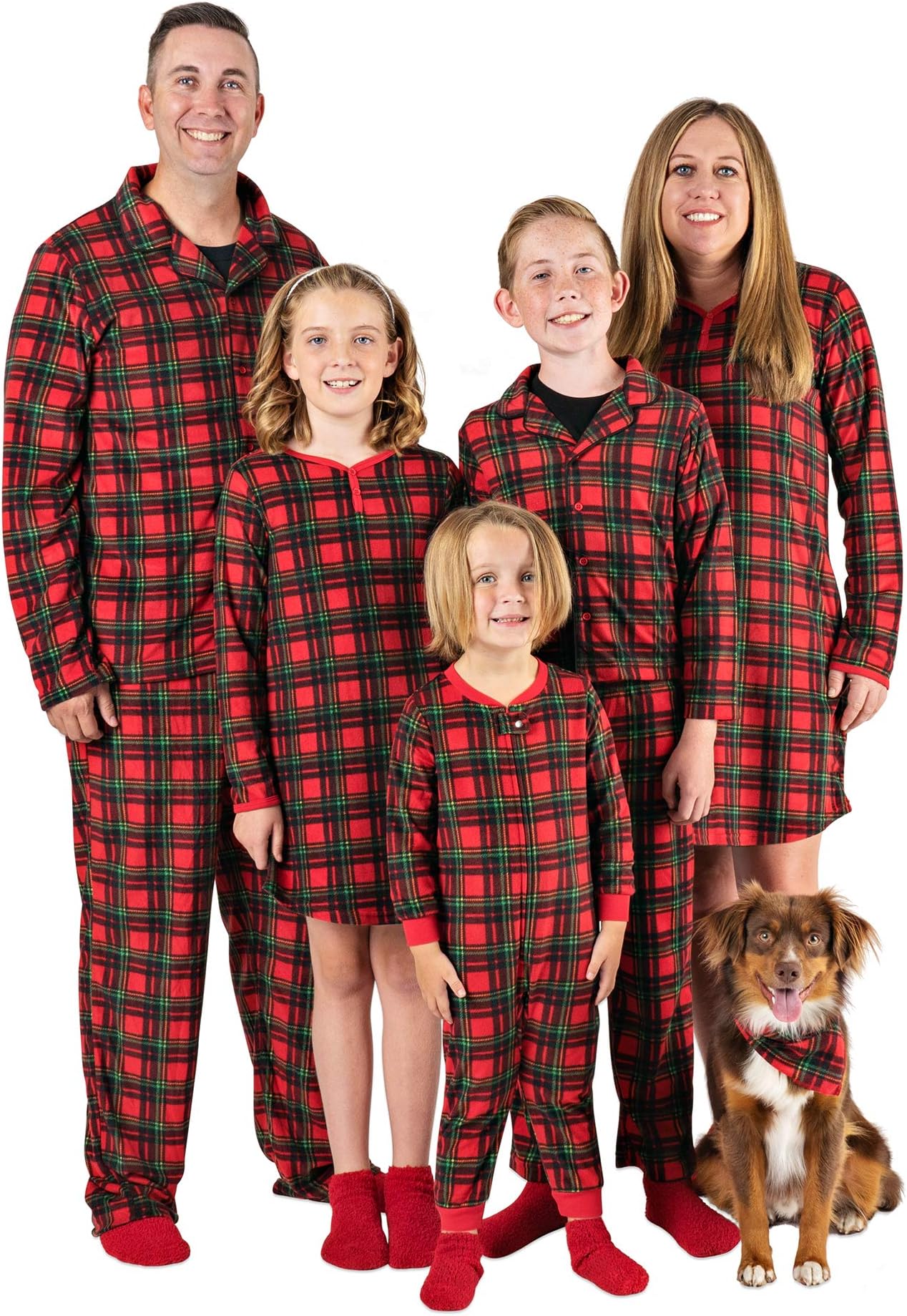 Mad Dog Concepts Matching Set Family Christmas Holiday Pajamas + Slipper Socks