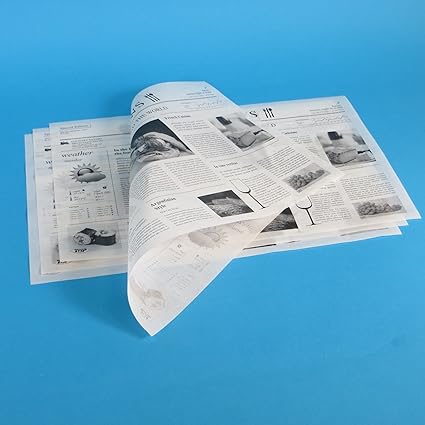 1000 Blatt Einschlagpapier Hamburgerpapier Sandwichpapier Frischhaltepapier Pergamentersatz fettdicht Zeitung / mit Zeitungsd