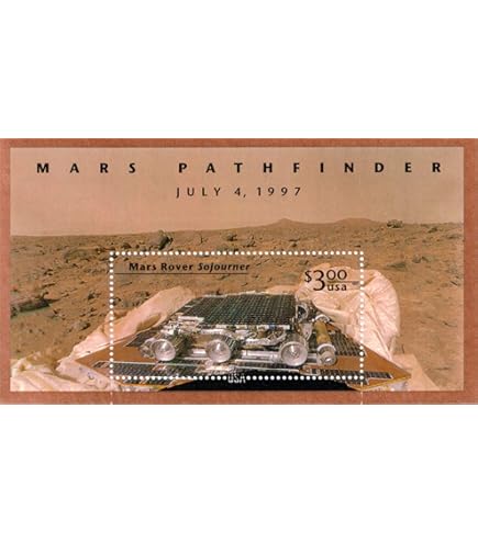 米国切手　MARS PATHFINDER 1997 Amazon.com: Mars Pathfinder, July 4, 1997, Mars Rover Sojourner
