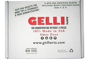 Gelli Arts Gel Printing Class Pack - 11 Reusable 8" x 10" Plates for Monoprinting with Bonus Teacher Plate, Non-Toxic Printmaking Supplies for School, Art Classes & Workshops