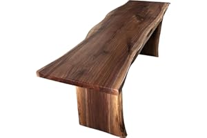 RUSTIC RED DOOR CO. Live Edge Wooden Bench – Solid Wood Dining Bench – Rustic Home Décor Furniture – Natural Edge Wooden Slab Bench (4' Long, Walnut Wood with Clear Coat)