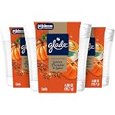 Glade Jar Candle, Golden Pumpkin &amp; Spice, 4.08oz., 3 Count