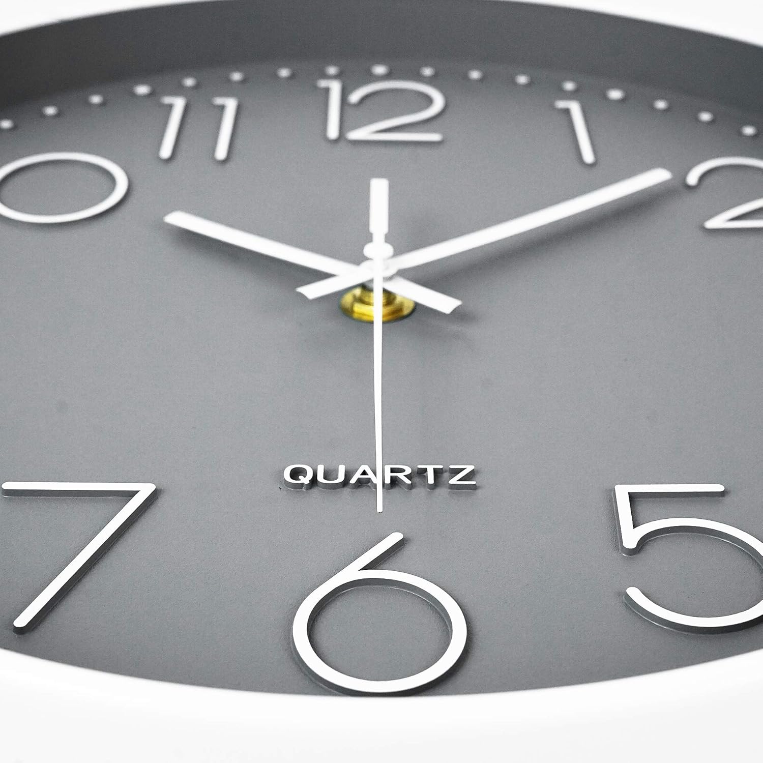 JINMA 12 Inch Modern Wall Clock Silent Non Ticking Easy to Read Decorative Wall Clocks for Living Room Decor Home Office Kitche (Grey): Kitchen & Dining
