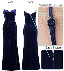 VFSHOW Womens 2025 Winter Velvet Formal Prom Maxi